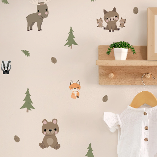 Forest Animals Nursery Wall Decal Sticker Woodland Animals 