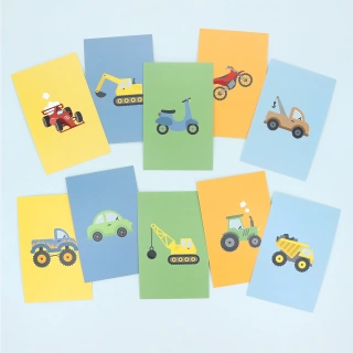 Birthday Cards: Vehicles (10 pcs.) 1/6